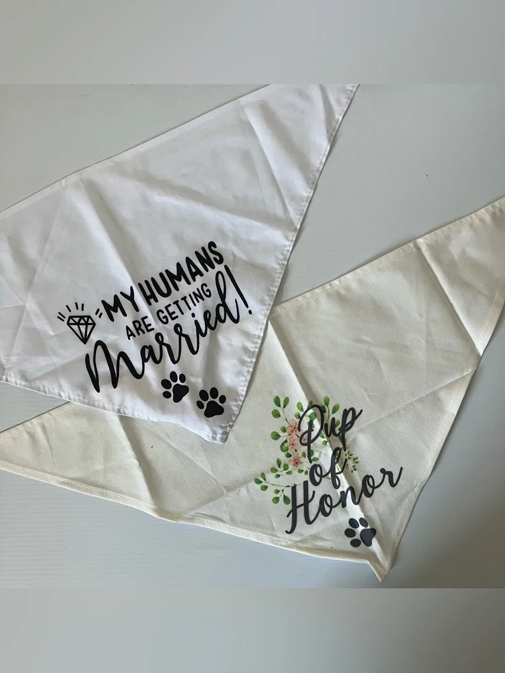 Wedding Dog Bandana Set My Humans Are Getting Married + Pup of Honor Pet Bandana